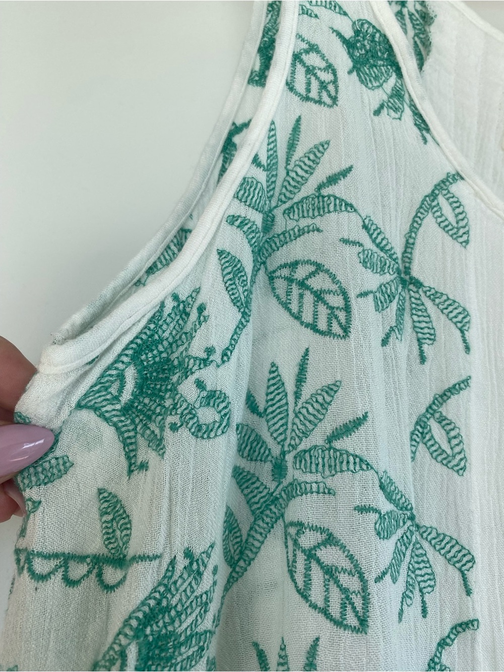 Anthropologie l Lilka Layered Lace Hem Sleeveless Tank Top with Embroidery - Picture 5 of 9